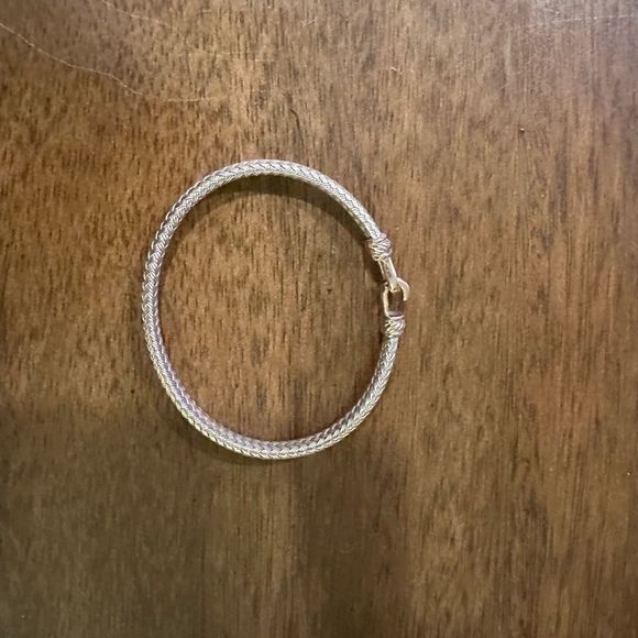 ITALIAN Hook Sterling Silver Bangle Bracelet - Picture 5 of 6